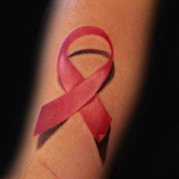 Schleife tattoo gegen den Krebs 41
